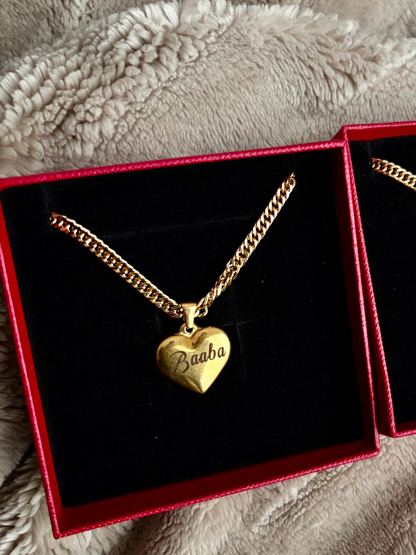 Engraved heart necklace