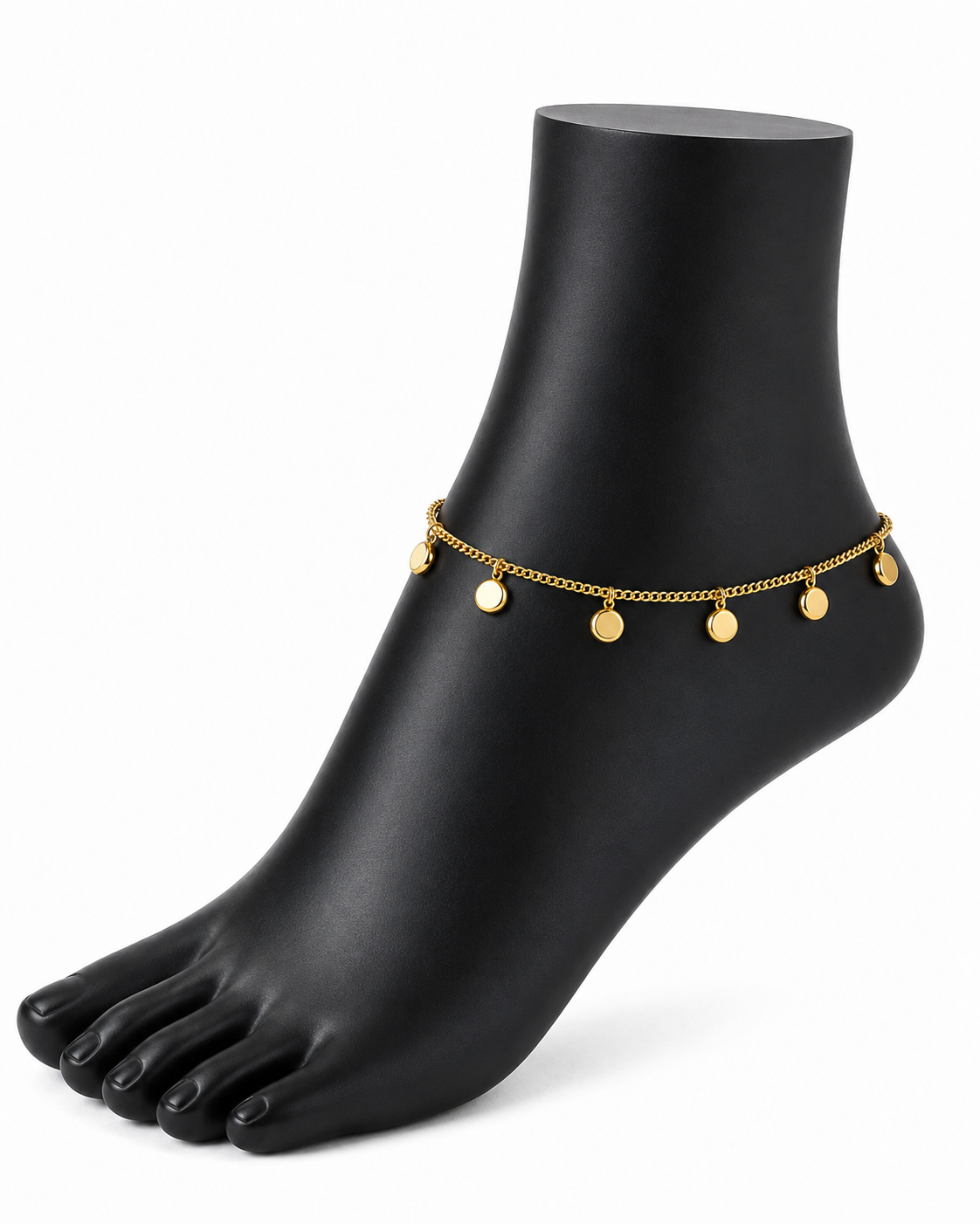 Hanging circle anklet