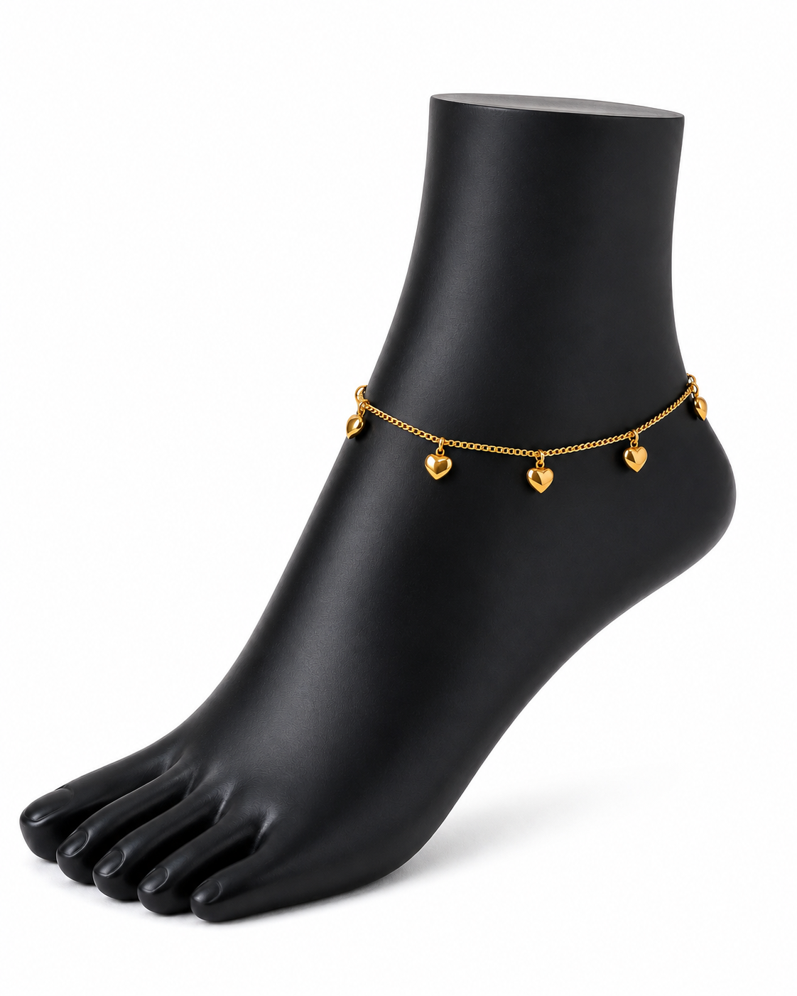 Hanging heart anklet