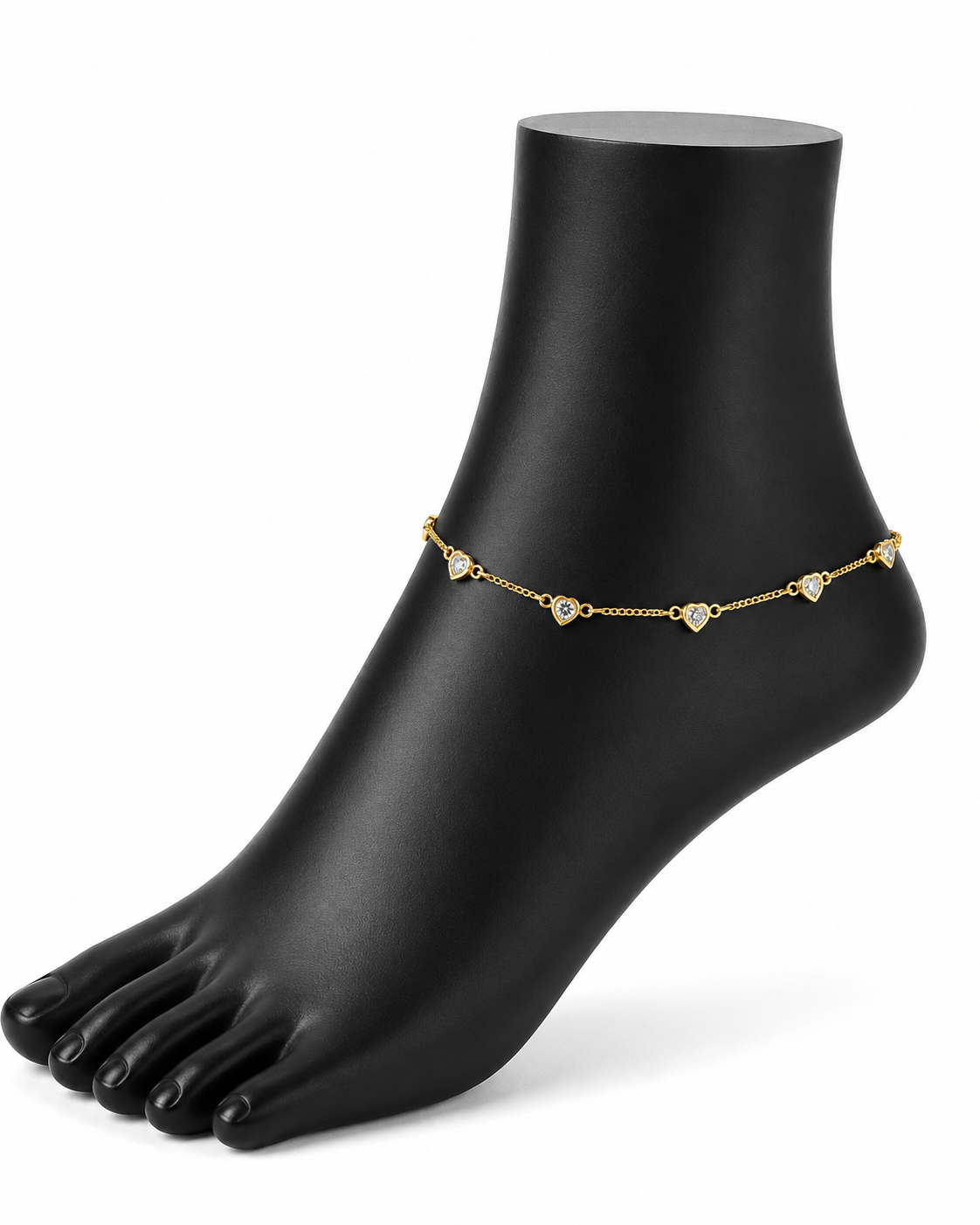 Dainty heart anklet