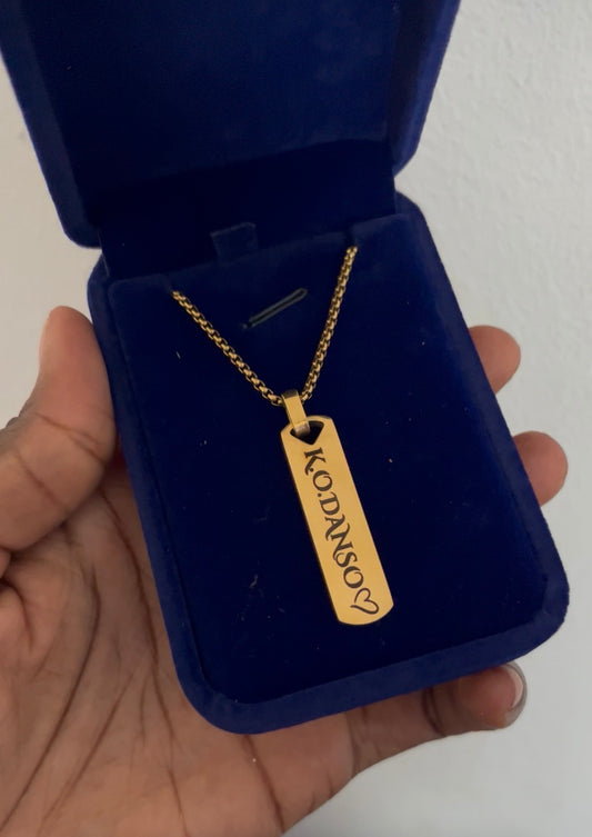 Custom laser engraved necklace